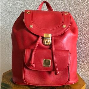 Authentic Vintage Red Leather MCM Backpack 🎒